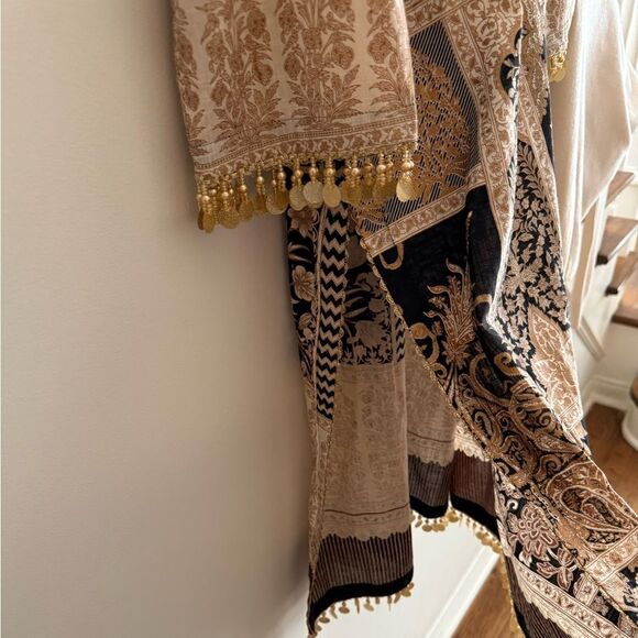 Sana Safinaz Black & Gold Embroidered Tunic – Designer Top - Picture 11 of 11